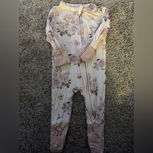 Posh Peanut Vintage Rose Floral Sleeper Bamboo 0-3 months